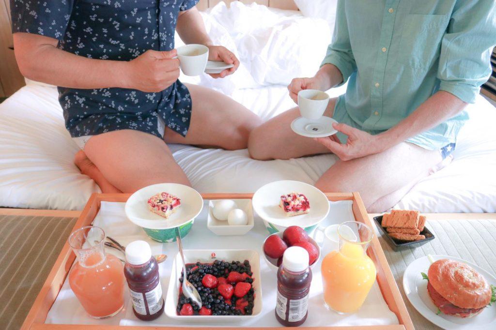 Romantic breakfast in the room at hotel Krapi